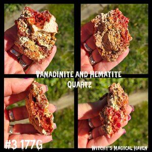 Vanadinite and Hematite Quartz Crystal
